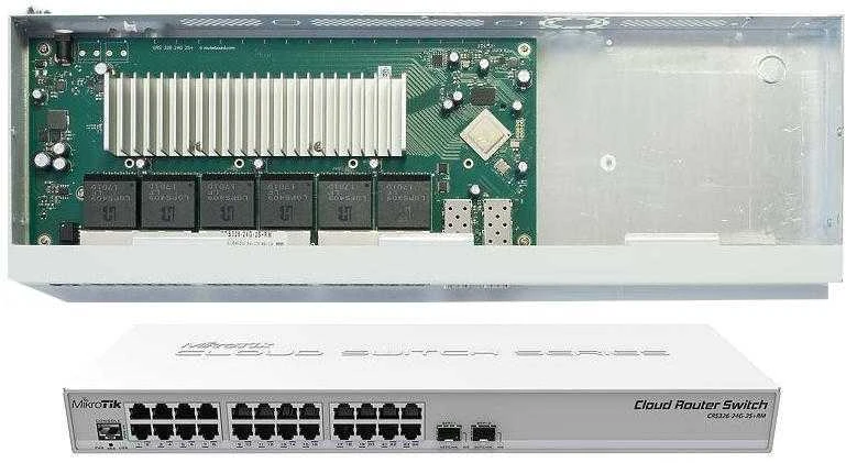 MikroTik | Cloud Maršrutizatorius Switch CRS326-24G-2S+RM | Tvarkoma L3 | Montuojamas ant stovo | Gigabit Ethernet (vario) jungtys kiekis 24 | SFP+ jungtys kiekis 2 | 12 mėn.
