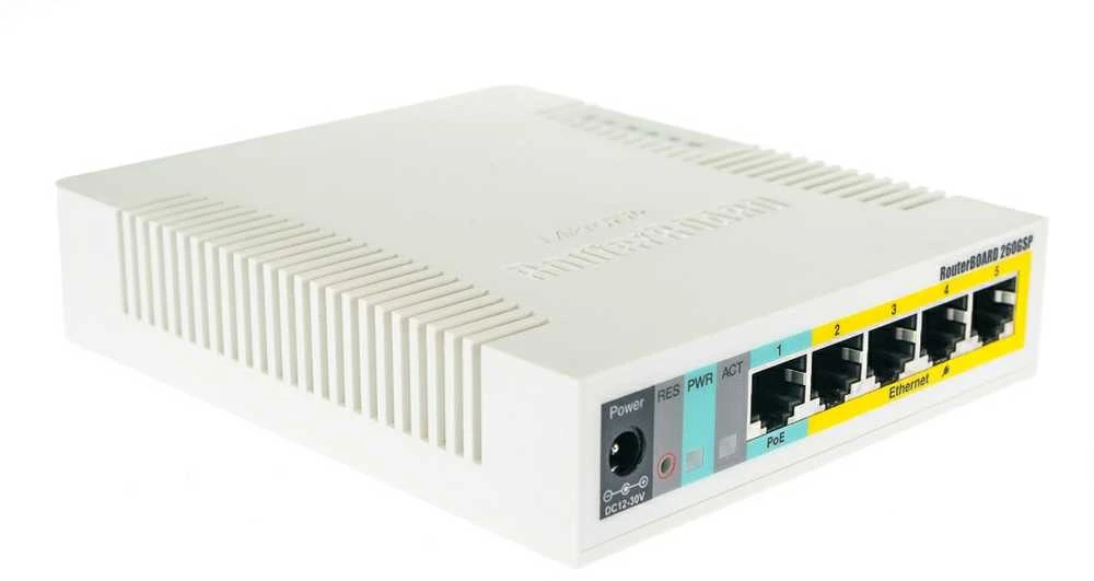 Maršrutizatorius „MikroTik“ | Debesijos maršrutizatorių komutatorius | RB260GSP | Valdomas per internetą | Darbalaukio | SFP jungčių kiekis: 1 | Maitinimo per Ethernet (PoE) jungčių kiekis: 1 | 12 mėn.