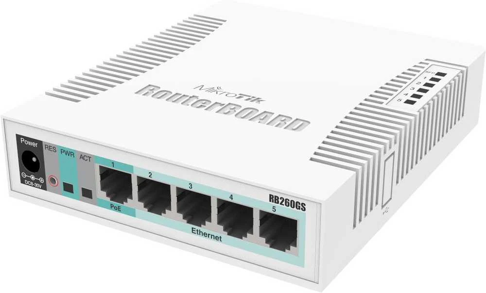 Šakotuvas MikroTik | Jungiklis | RB260GS | Tvarkomas žiniatinklis | Darbalaukis | SFP jungtys kiekis SFP jungtys kiekis 1 | Maitinimas per Ethernet (PoE) jungtys kiekis 1 | 12 mėn.