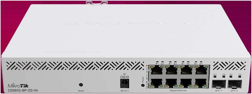 MikroTik | Cloud Maršrutizatorius Switch | CSS610-8P-2S+IN | Maršrutizatorius Switch | Rack Mountable | Mesh Support No | MU-MiMO No | No mobile broadband | SFP+ jungtys quantity 2