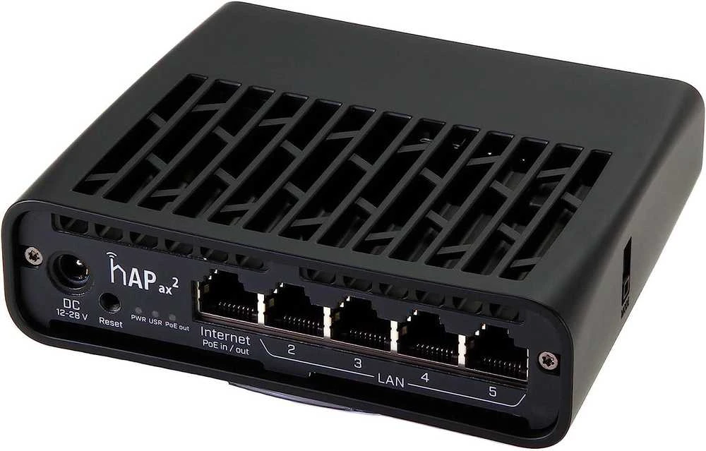 „MikroTik C52iG-5HaxD2HaxD-TC“ – „hAP ax2“ | „MicroTick“ | „hAP ax2“ | C52iG-5HaxD2HaxD-TC | 802.11ax | 1200 Mbit/s (5 GHz) / 574 Mbit/s (2,4 GHz) Mbit/s | Ethernet LAN (RJ-45) jungtis 5 | Nėra mobiliojo plačiajuosčio ryšio | 0