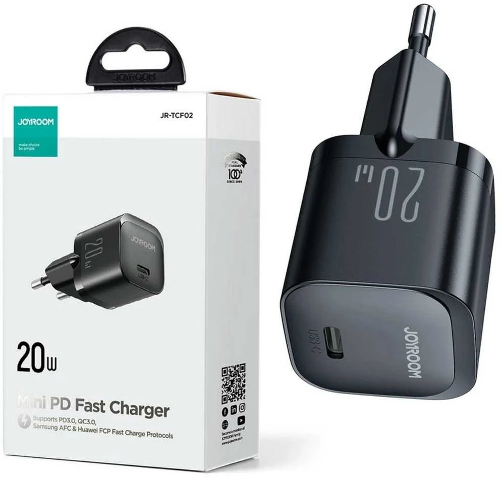 Įkroviklis Joyroom JR-TCF02 20W USB-C juodas