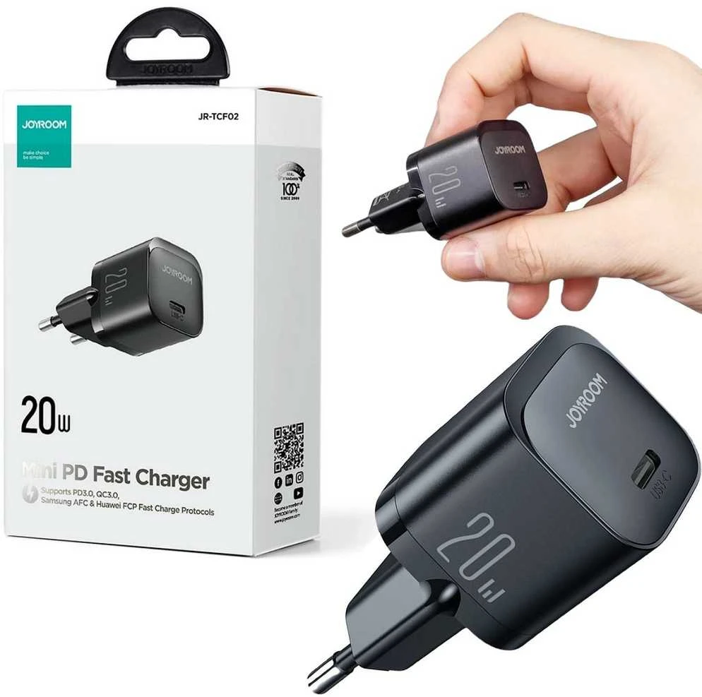 Įkroviklis Joyroom JR-TCF02 20W USB-C juodas
