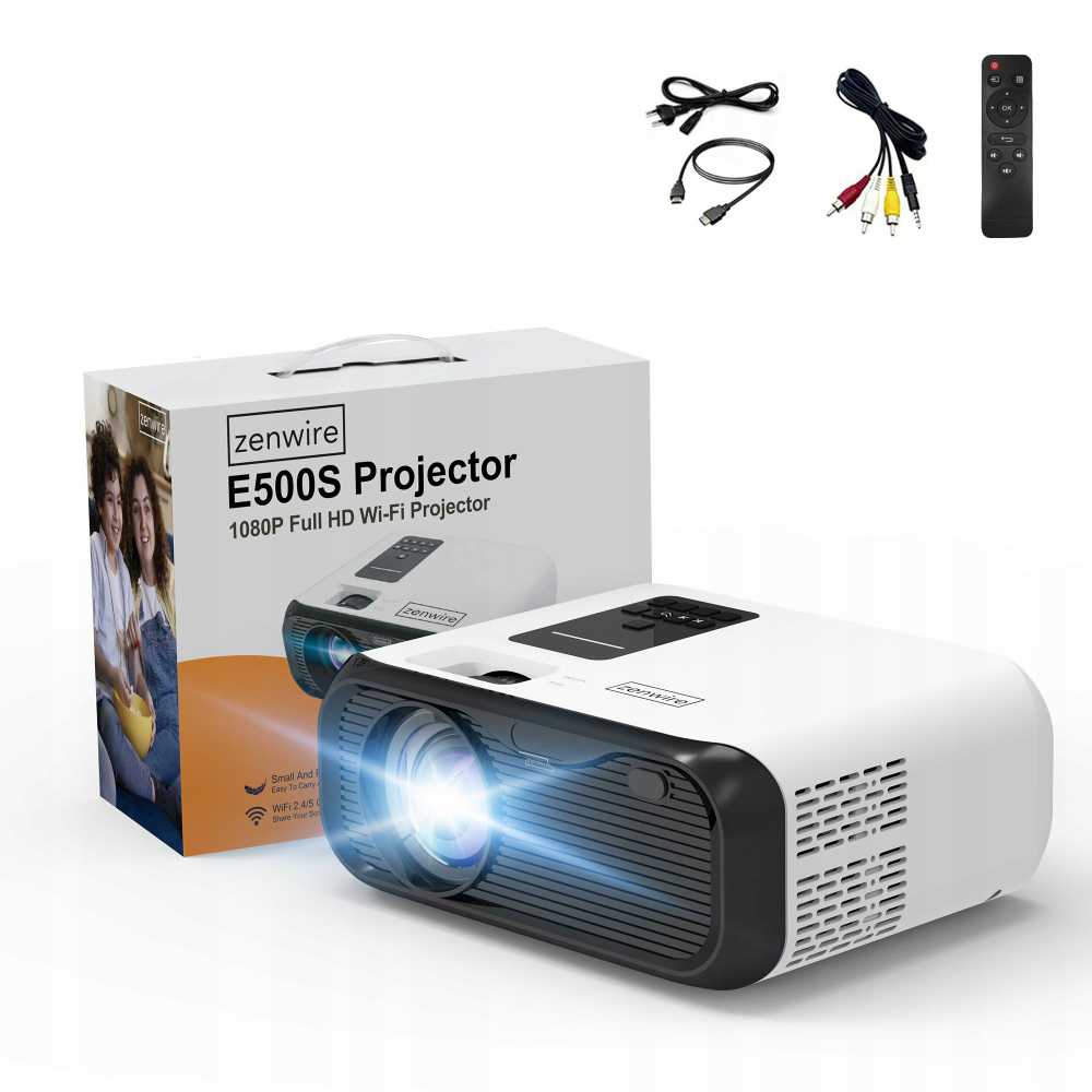 Mini projektorius Zenwire E500s su WiFi, Full HD, 7500lm