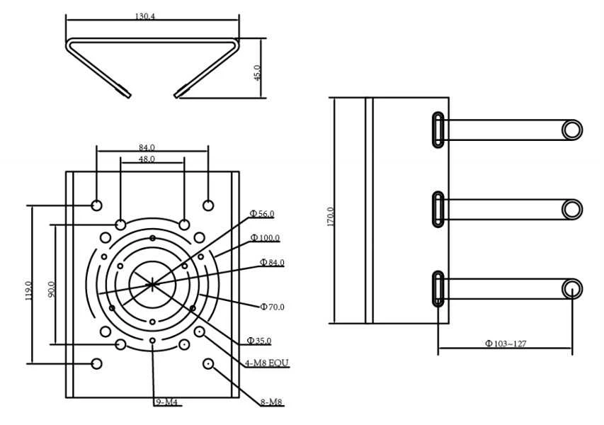 Miton MT-P150V2 adapterio matmenų schema