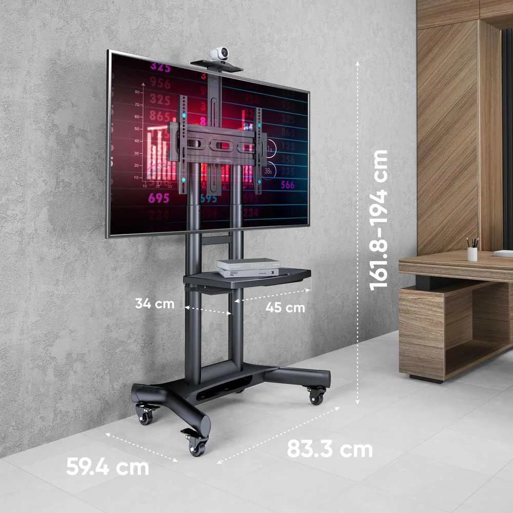 Laikiklis Mobilus televizoriaus stovas 40"-70" iki 45 kg ONKRON TS1551 juodas