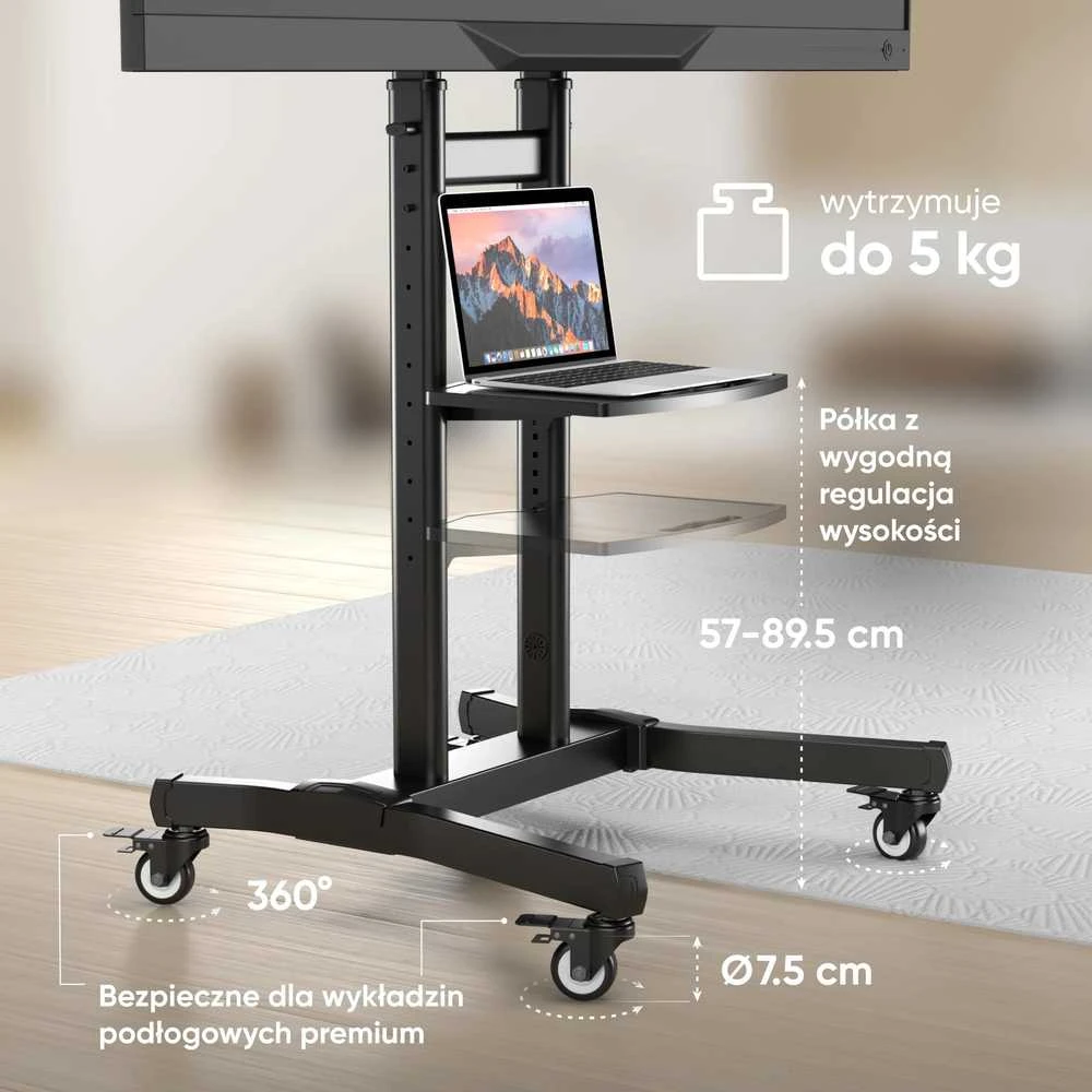 Laikiklis TV SET ACC MOBILE STAND/50-90"/Juodas TS1891-B ONKRON