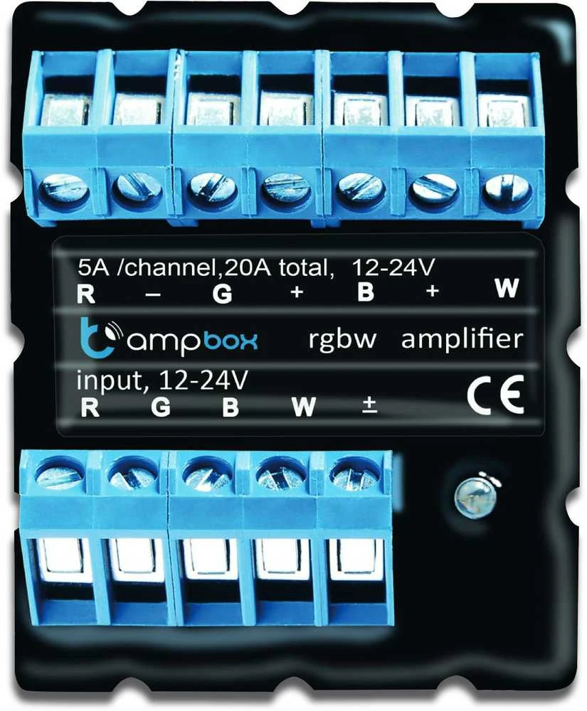 Blebox ampbox RGBW valdiklio jungtys