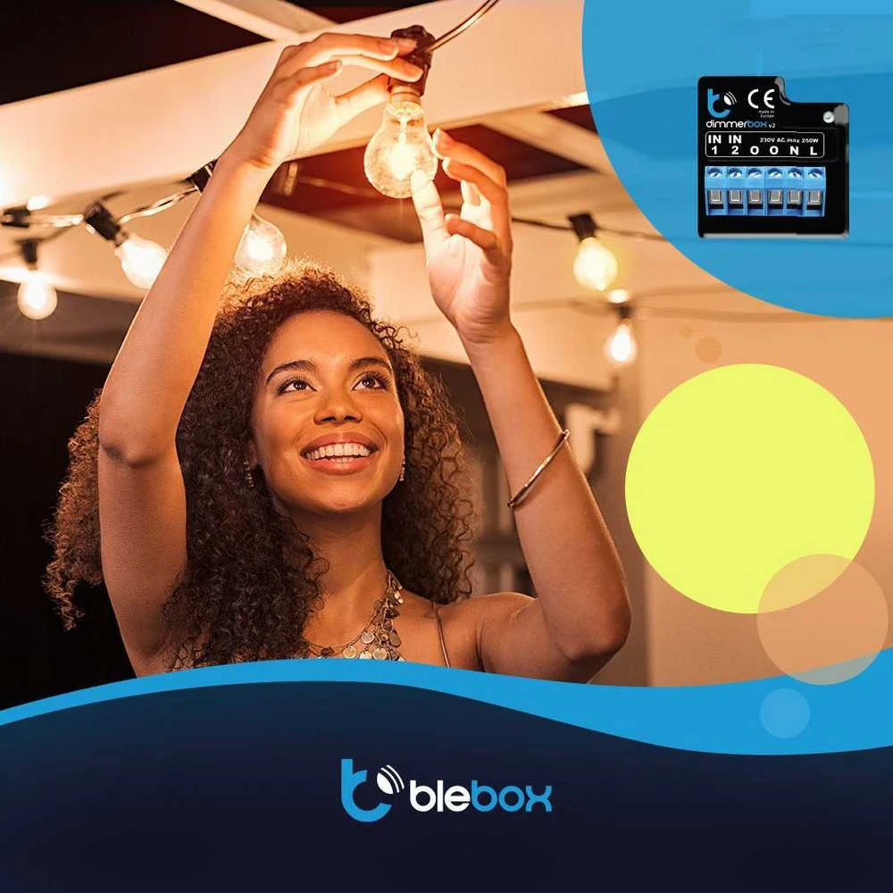BleBox DimmerBox v2 - valdiklis 230V šviesai per WiFi - Android/iOS programa