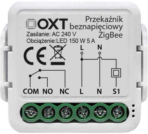 Tuya – vieno kanalo mini be įtampos relė – ZigBee – Android/iOS programa – OXT T250