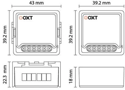 „Modulis OXT“ mini roletų valdiklis, lamelių kampo reguliavimas, WiFi+RF TUYA T229