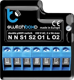 Blebox SwitchBoxD išmanus wifi 2 kanalų relinis jungiklis