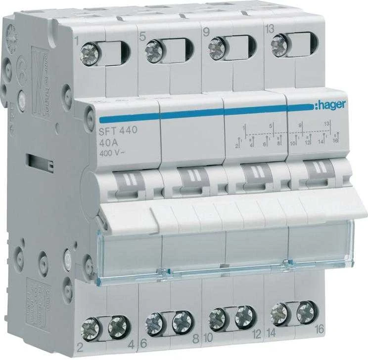 Modulinis kirtiklis Hager SFT440 40A, 4 polių