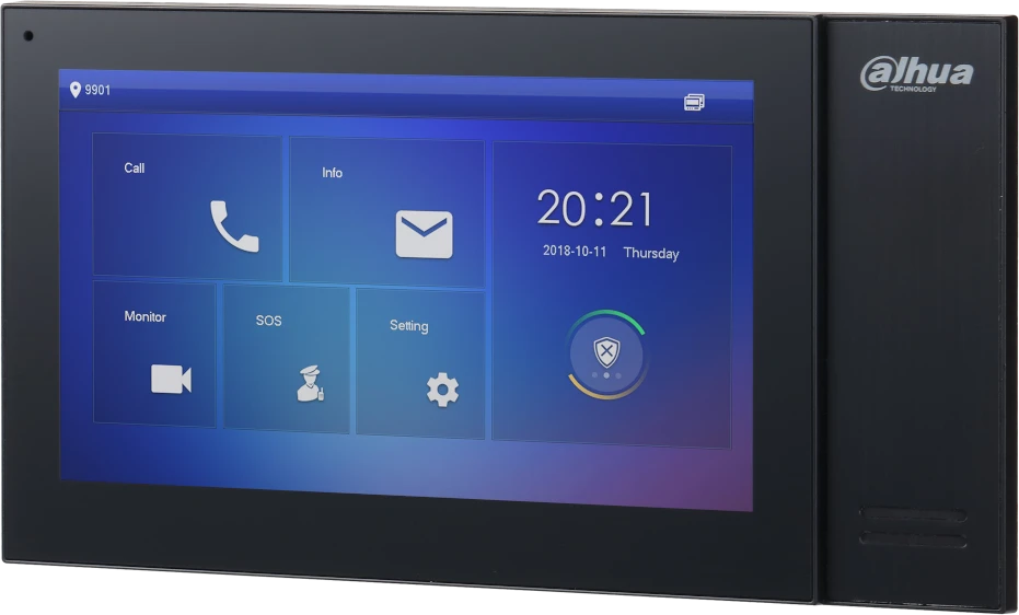 Dahua Technology Co IP domofono monitorius 7 colių, PoE, veikia tik SIP protokolu, juodas