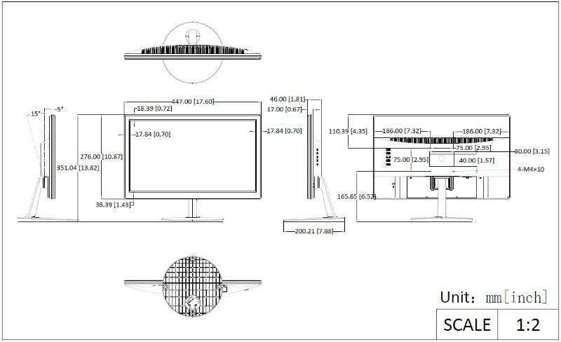 Hikvision DS-D5019S0-1P0 kompiuterio monitorius 47 cm (18.5″) 1366 x 768 pikseliai HD LED Juoda