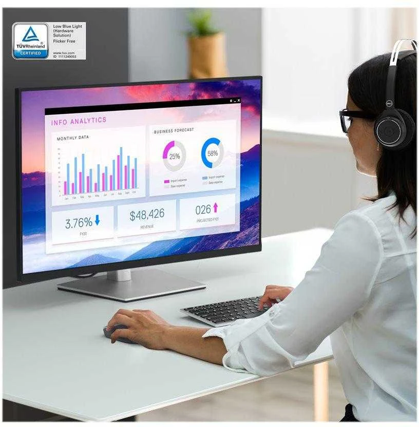 Monitorius Dell P3223QE 31.5", Sidabrinės/Juodos spalvos