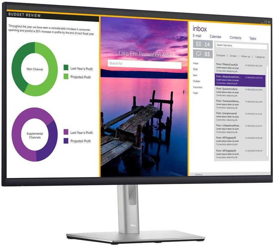 Monitorius Dell P3223QE 31.5", Sidabrinės/Juodos spalvos