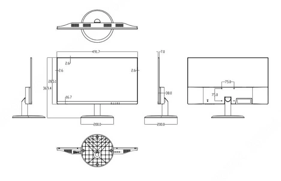 MONITORIUS VGA, HDMI, AUDIO LM22-H200 21.45 " DAHUA