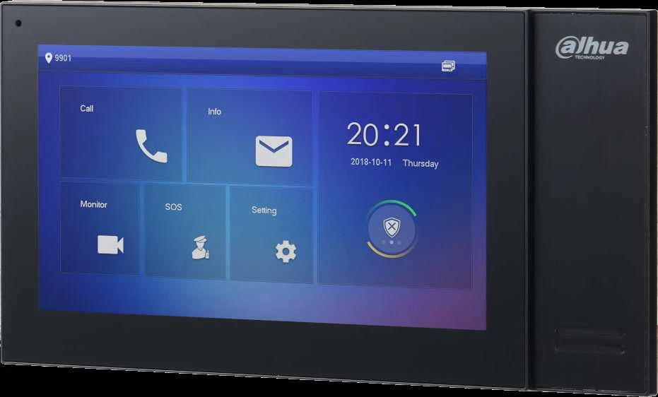 Dahua Technology Co IP domofono monitorius 7 colių, PoE, veikia tik SIP protokolu, juodas