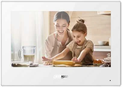 Dahua IP domofono monitorius VTH5321GW-W. 7 col. 1024x600. Wifi, PoE(802.3af). SIP. Andoid 8.1, baltas