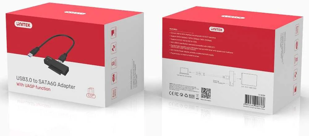 UNITEK Y-1039 Unitek konverteris USB 3.0 į SATA 3,5/2,5, Y-1039