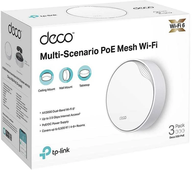 Maršrutizatorius TP-LINK TP-LINK prieigos taškas Deco X50-PoE(3-pack) X50PoE (3 vnt. pakuotė)