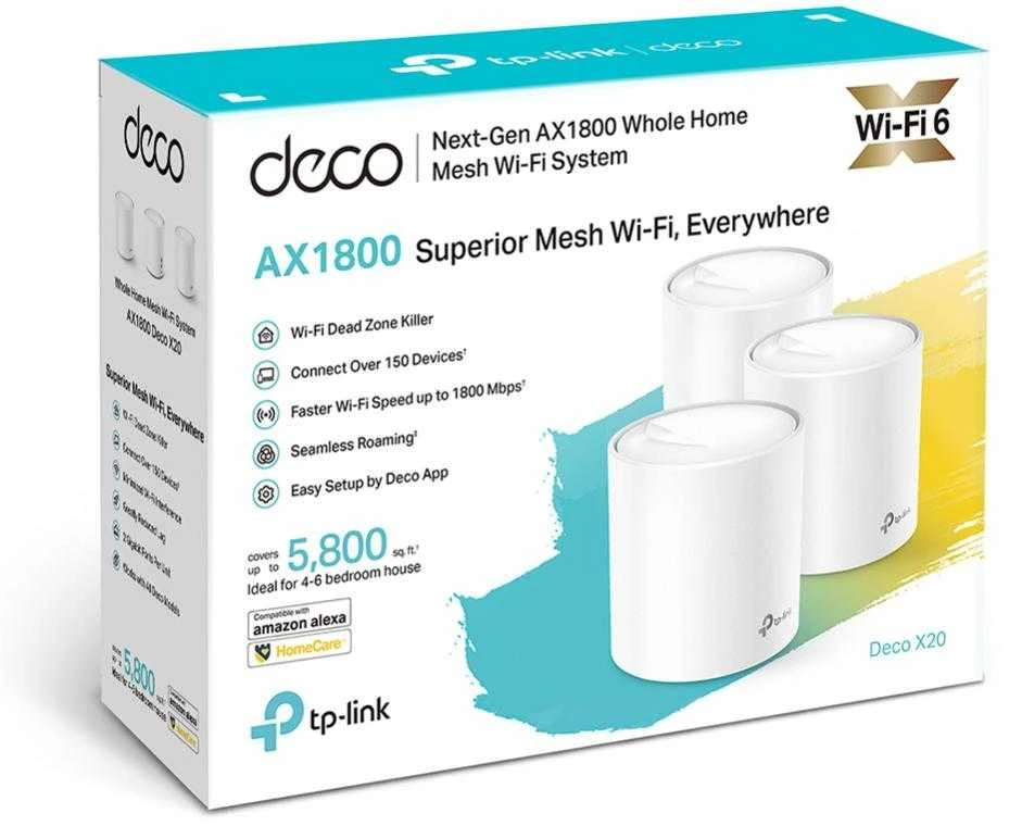 Maršrutizatorius TP-LINK Deco X20 (3-pack), Baltos spalvos