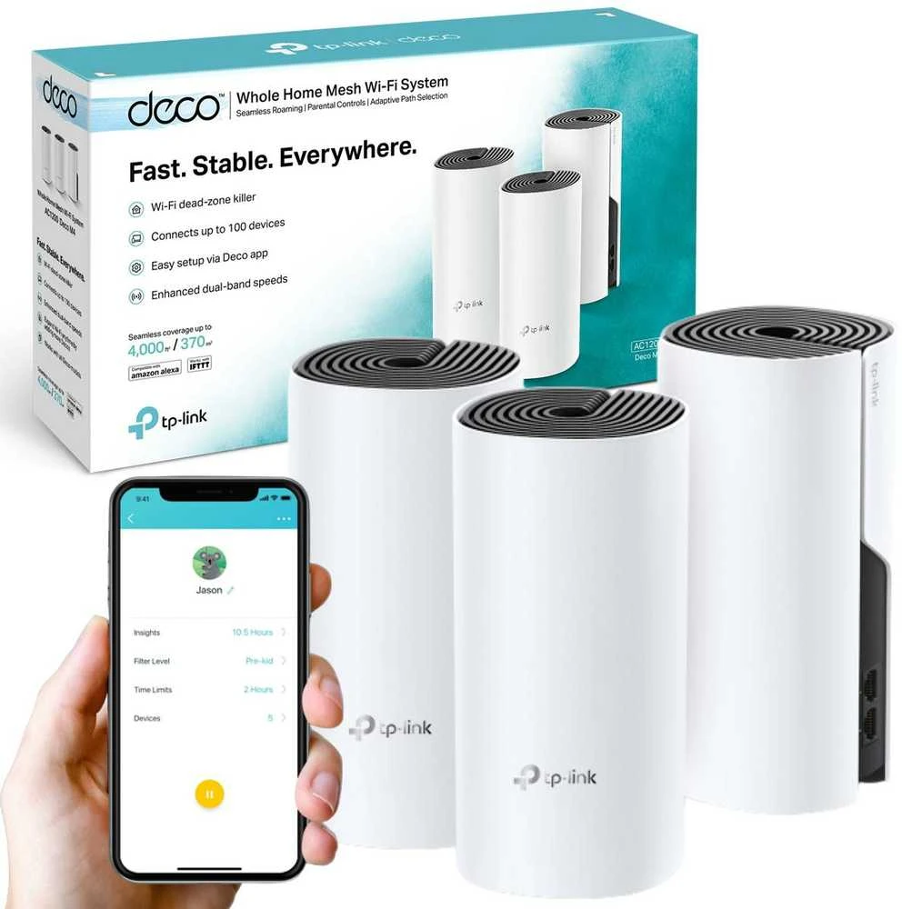 Maršrutizatorius TP-LINK AC1200 viso namo tinklelio „Wi-Fi“ sistema „Qualcomm“ procesorius 867 Mbps, 5 GHz + 300 Mbps, 2,4 GHz 2 Gigabit prievadai 2 vidinės antenos