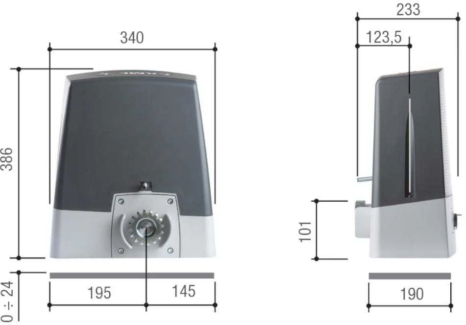 Vartų automatika CAME BKX08AGF, 24 V, 24 m/min, 800 kg