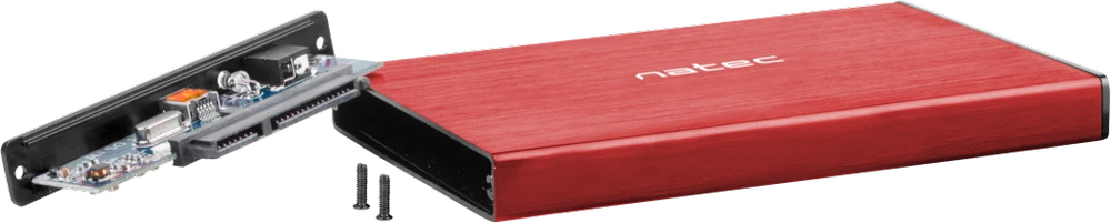 NATEC NKZ-1279 išorinis korpusas RHINO GO skirtas 2,5" SATA USB 3.0 Raudona