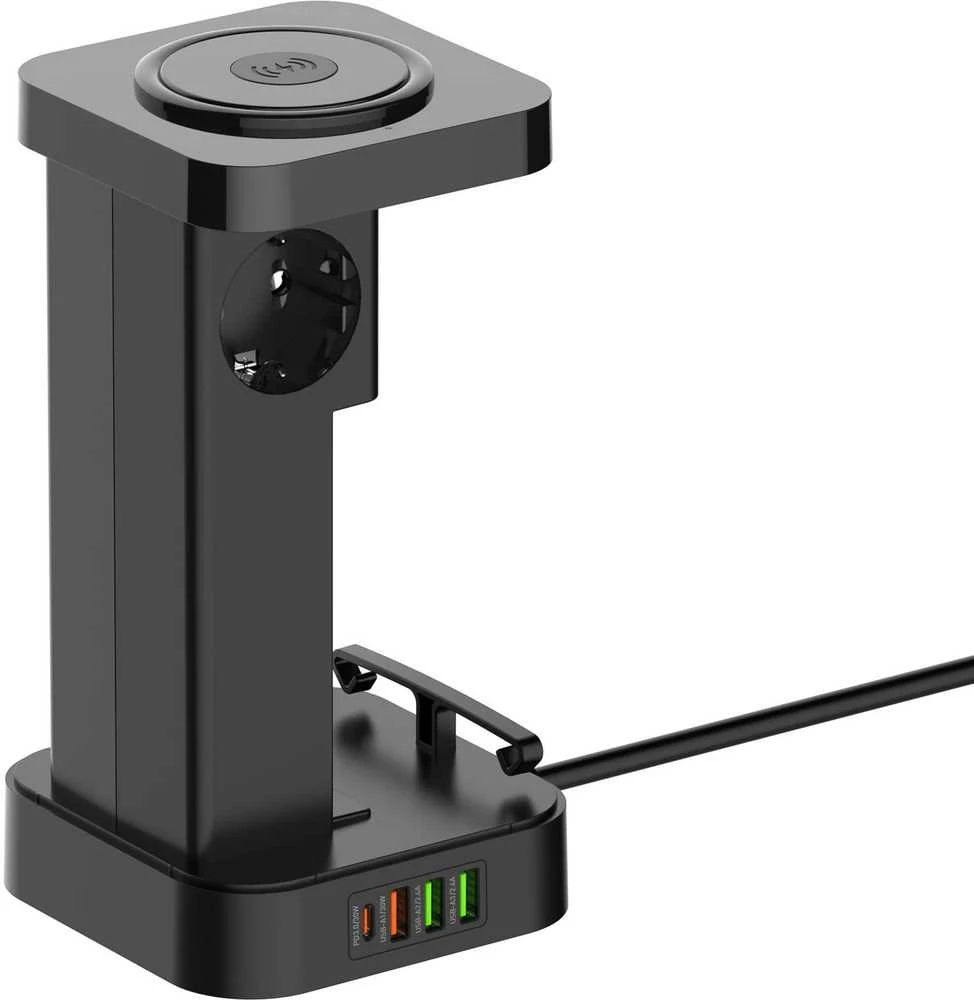 Maitinimo Stotis - Newell GaN Power Cube 8-in-1 su 15W Belaidžiu Įkrovikliu