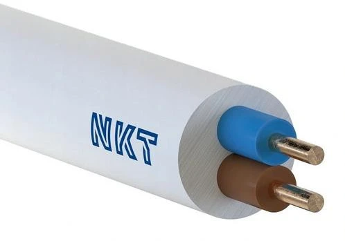 Nkt Spoka Akcyjna Elektronis kabelis H03VV-F OMY 2x1mm2 300V NKT balta 100m