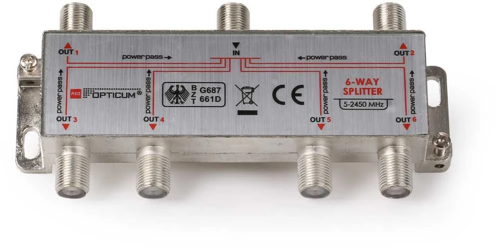 Opticum 1-6 DVB-T SAT skirstytuvas 6x1