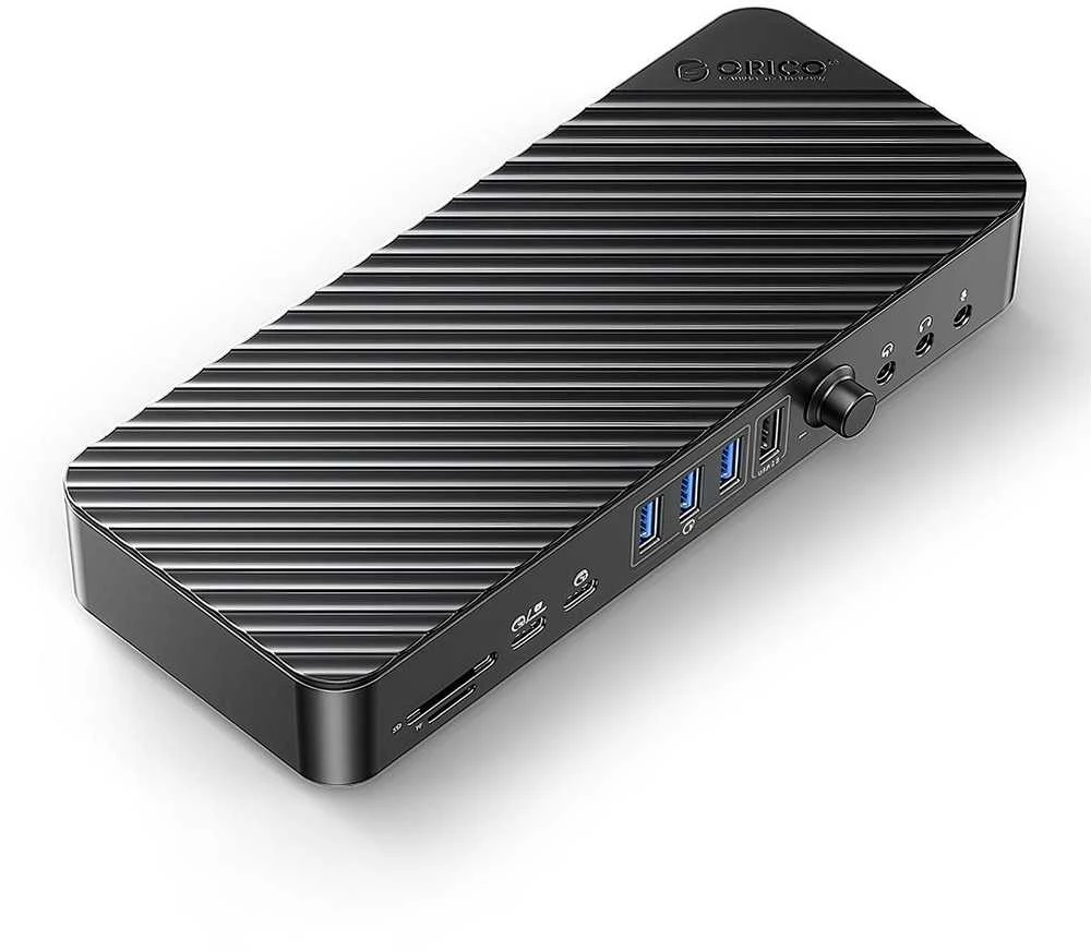 „Orico“ USB-C 10 Gbps, 2x DP 4K, HDMI 4K, PD 60W, 6x USB-A, SD kortelė, garsas