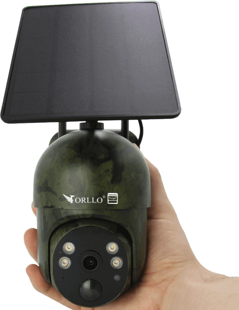 Orllo IP kamera, belaidė 4G LTE, pasukama su saulės kolektoriumi ORLLO TZ1 MORO