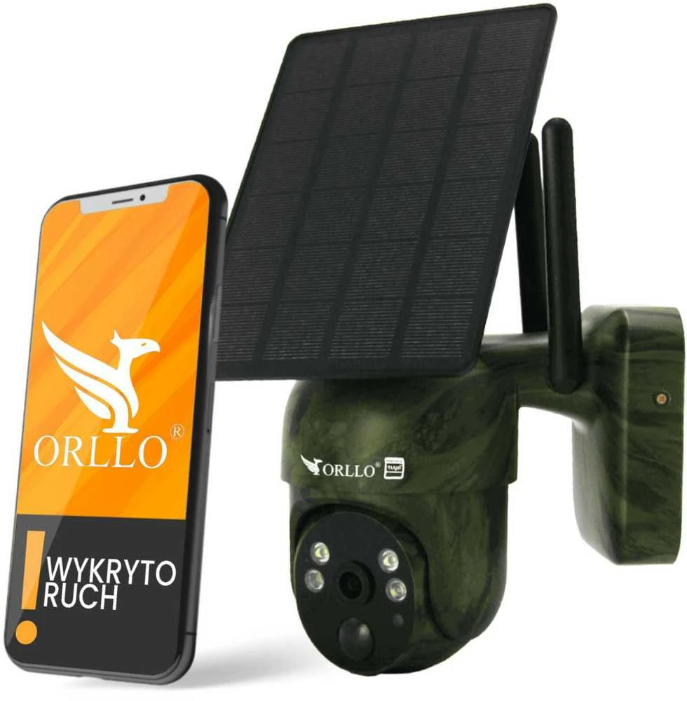 Orllo IP kamera, belaidė 4G LTE, pasukama su saulės kolektoriumi ORLLO TZ1 MORO