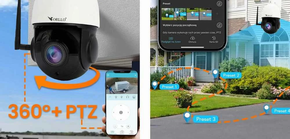 ORLLO Z10 IP kamera lauko pasukama WiFi 4Mpx ZOOM x18 POE