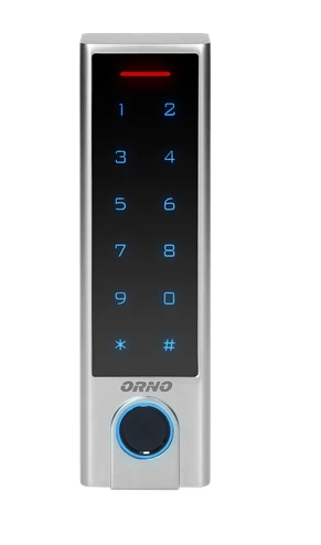 Orno Zamek Jutiklinio kodo spyna su arti kortelės ir pultelio skaitytuvu, pirštų atspaudų skaitytuvu ir „Bluetooth“, SUPER NARROW IP68, su 3A rele, su TUYA programine įranga