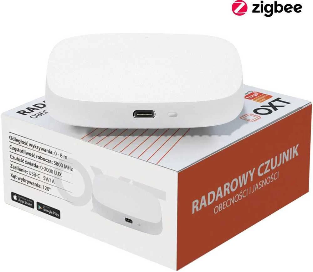 OXT USB ZigBee TUYA T165 ryškumo buvimo radaro jutiklis