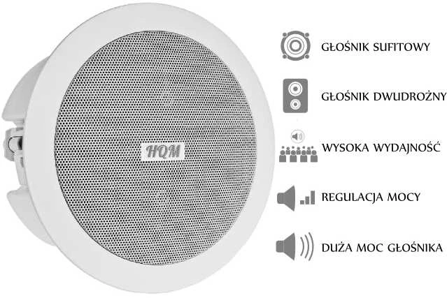 Kompiuterio kolonėlės Carruzzo CEILING SPEAKER PA HQM-SOZ1625 16W 100V Baltas