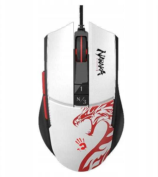 Pelė Myszka žaidimams A4Tech Bloody L65 MAX RGB su laidu 12000 dpi optinė balta