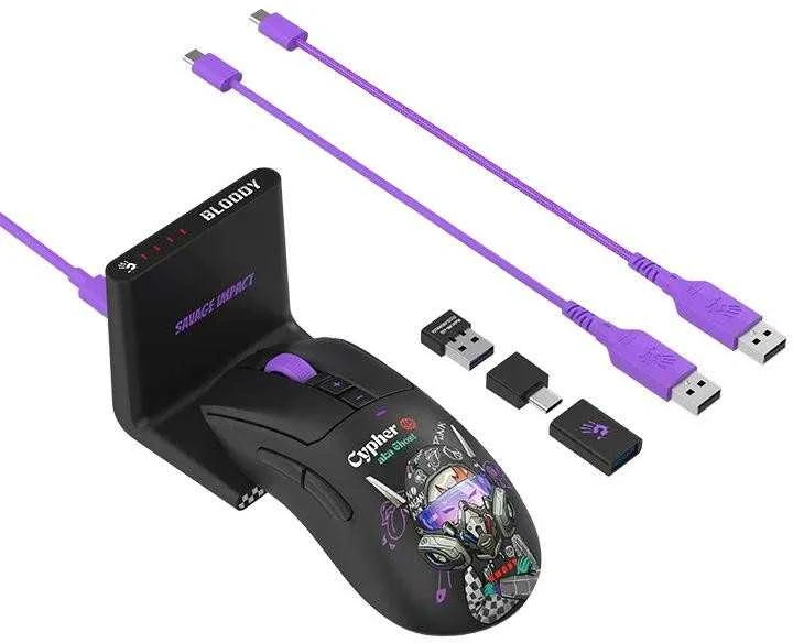 Pelė Myszka žaidimams A4Tech Bloody R73 ULTRA DUO belaidė 20000 dpi optinė juoda