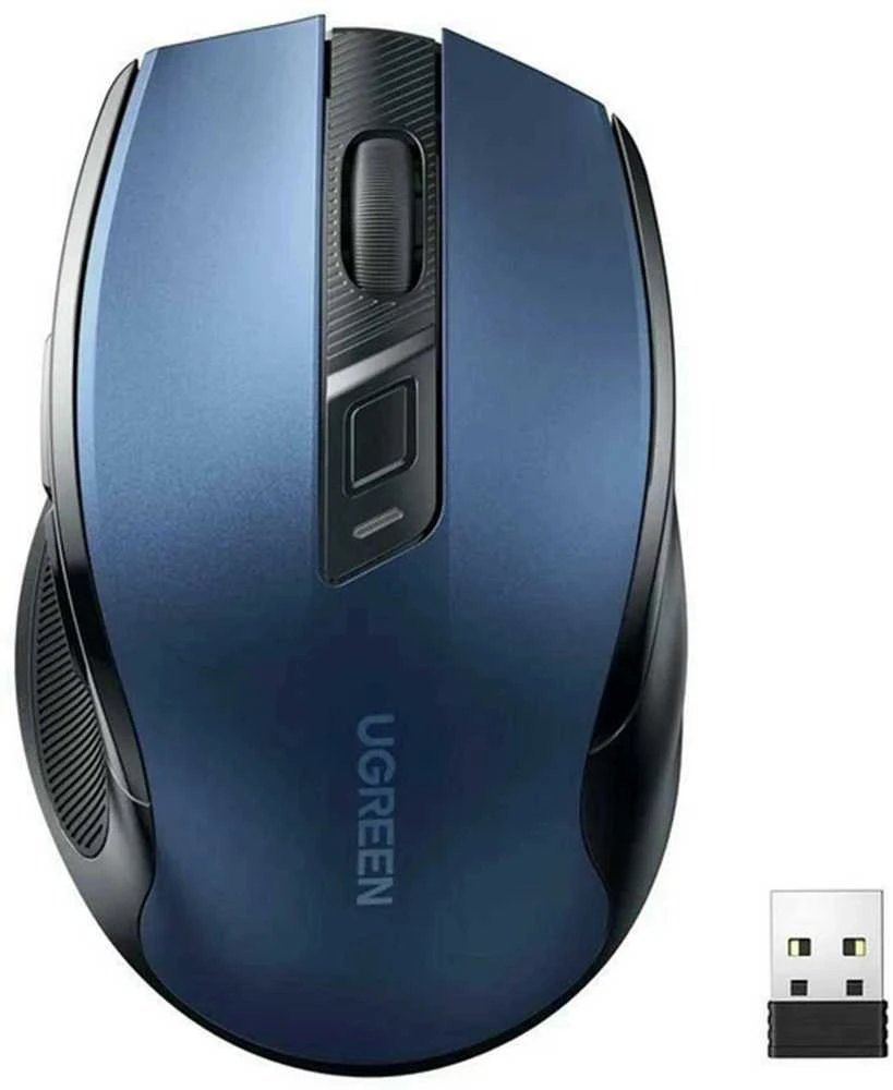 Ugreen MU006 belaidė optinė pelė USB 2.4GHz / Bluetooth 5.0 4000 DPI - mėlynos spalvos