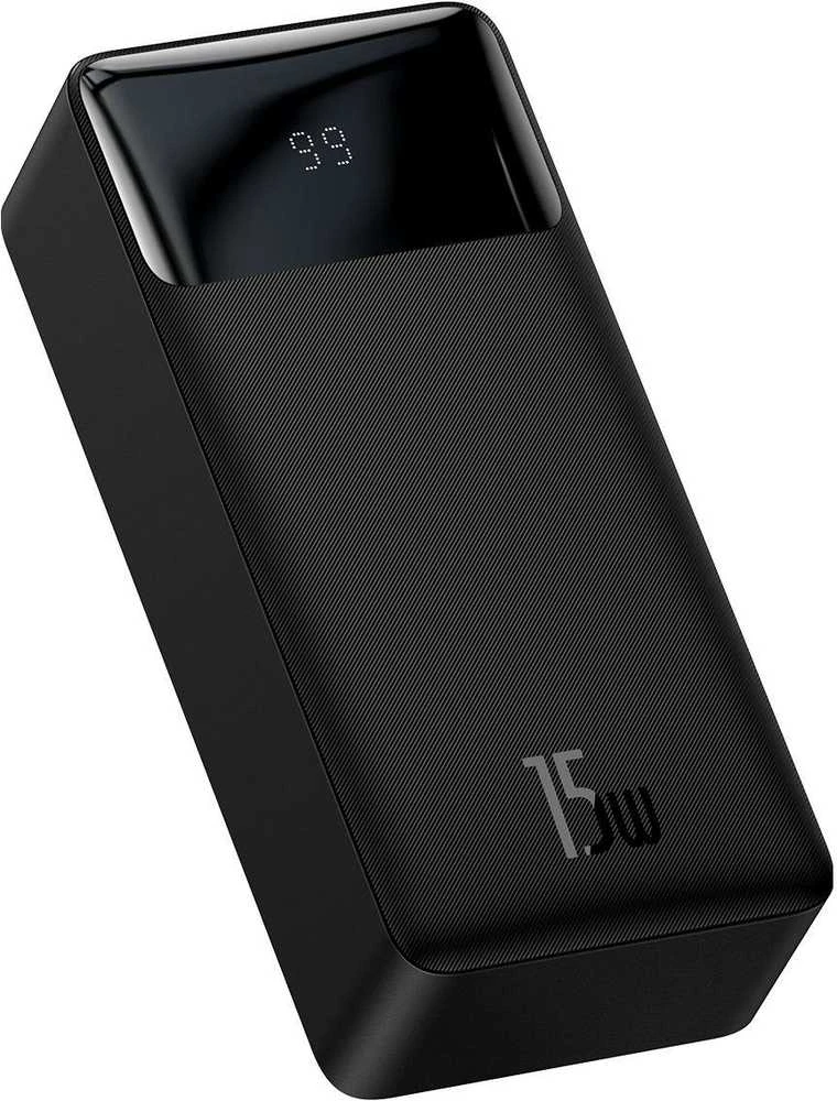 Išorinė baterija Power Bank Baseus Bipow Type-C PD+2xQuick Charge 3.0 15W 30000mAh su ekranu juoda PPBD050201