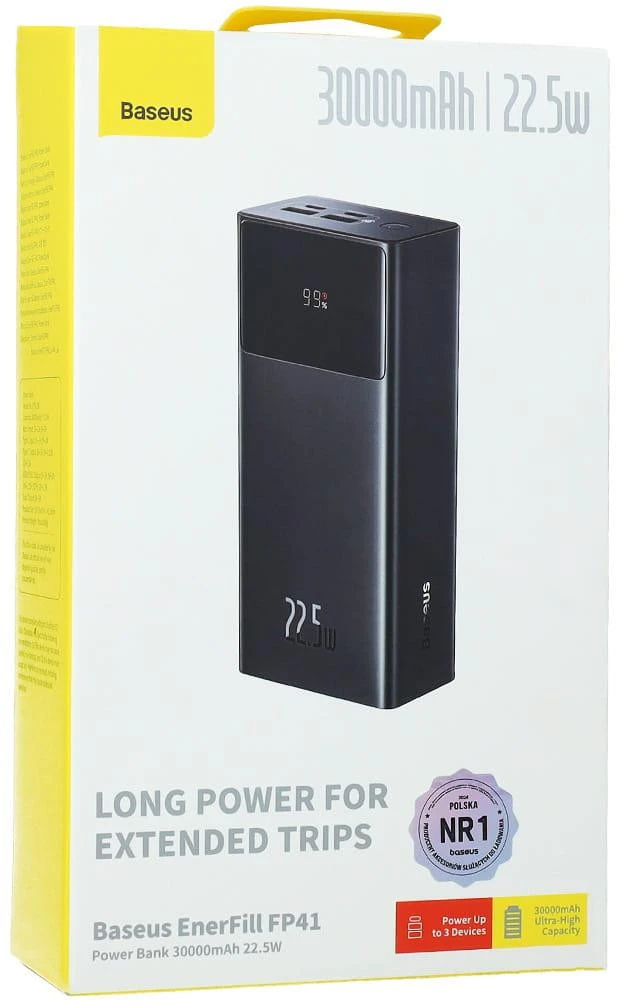 Baseus EnerFill 22.5W išorinė baterija 30000mAh Cosmic Juodas