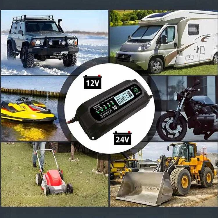 Zenwire Automobilio akumuliatoriaus įkroviklis su remonto funkcija 12V 24V 10A JMD-10