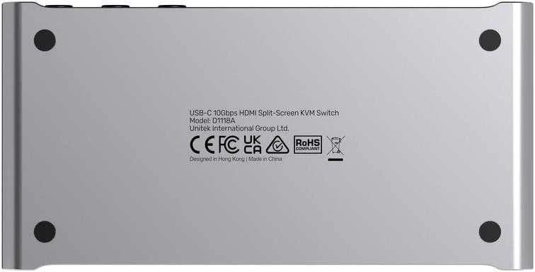 Unitek 10Gbps USB-C KVM komutatorius su HDMI ir failų perdavimu tarp sistemų