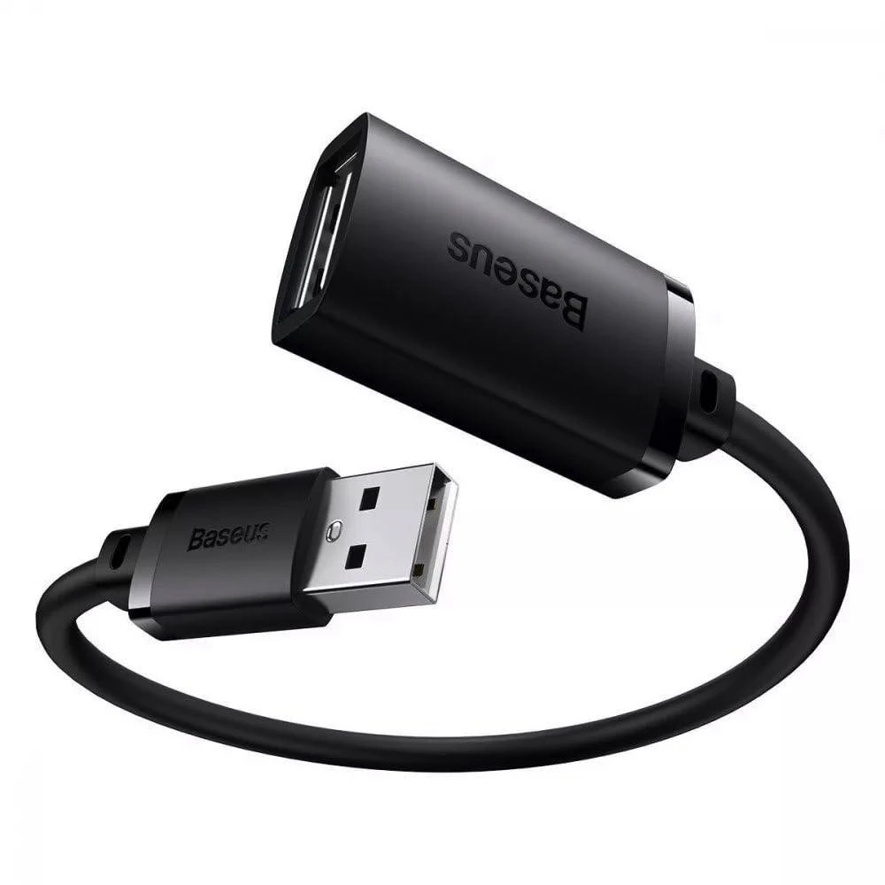 USB 2.0 prailginimo kabelis Baseus vyris į moterišką, AirJoy serija, 1.5 m (juodas)