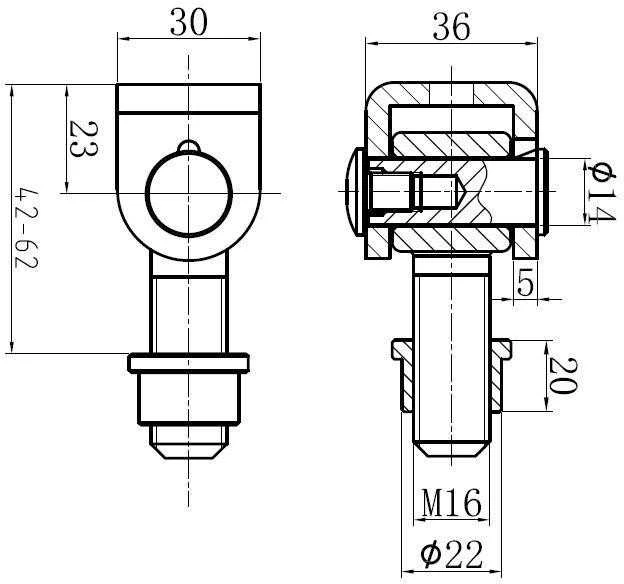 PSG 61.001 privirinamas vyris - M16 sriegis