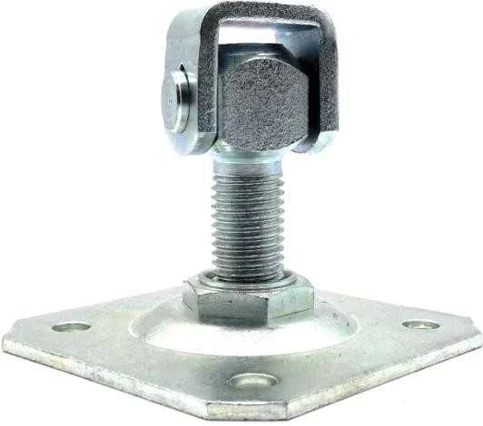 PSG 61.019.01 vyris su plokštele 100x100x4mm - M20 sriegis (reguliuojamas, cinkuota kilpa)